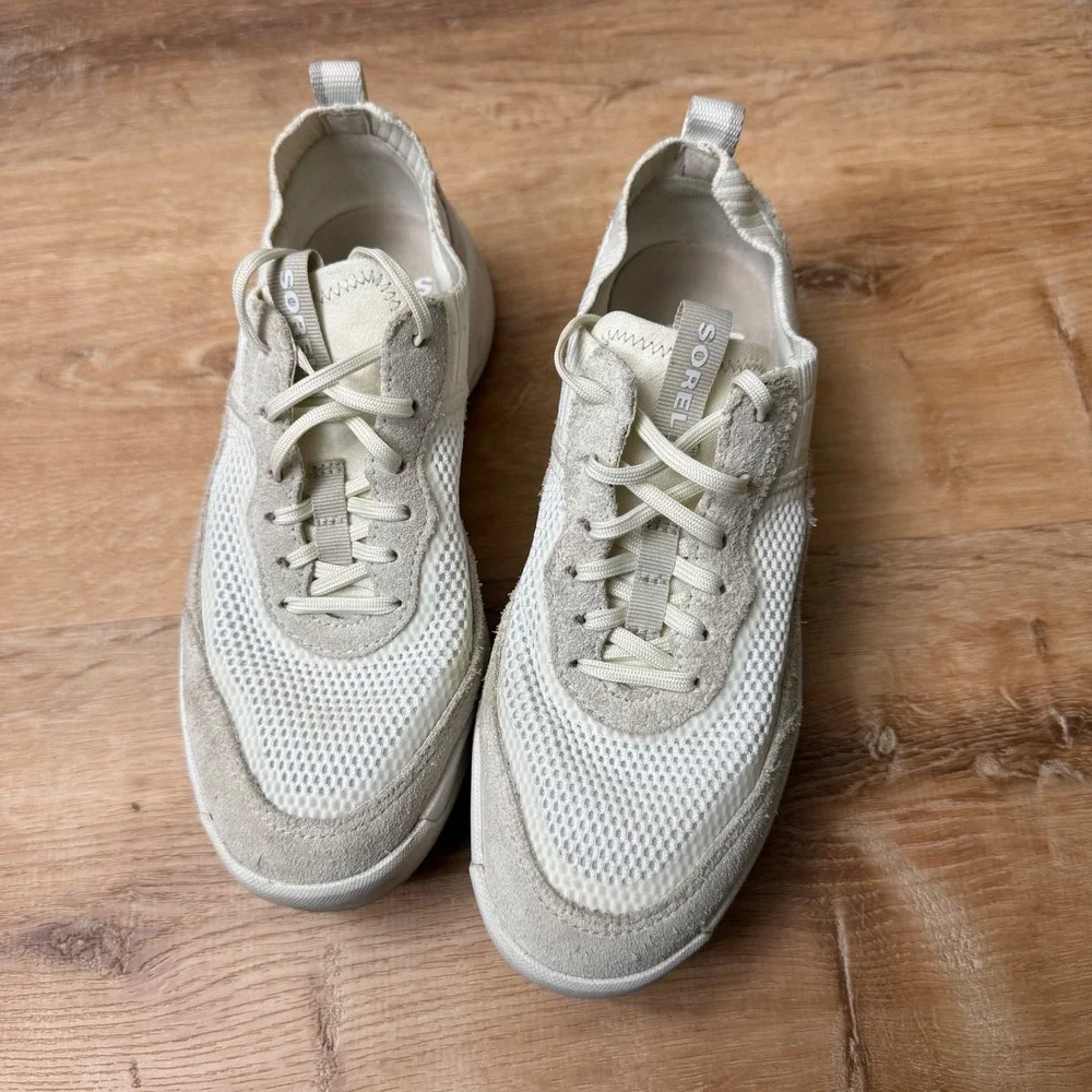 Sorel Womens Size 6.5 ONA‎ 503 Low Knit Sea Salt Chalk Platform Sneakers Shoes